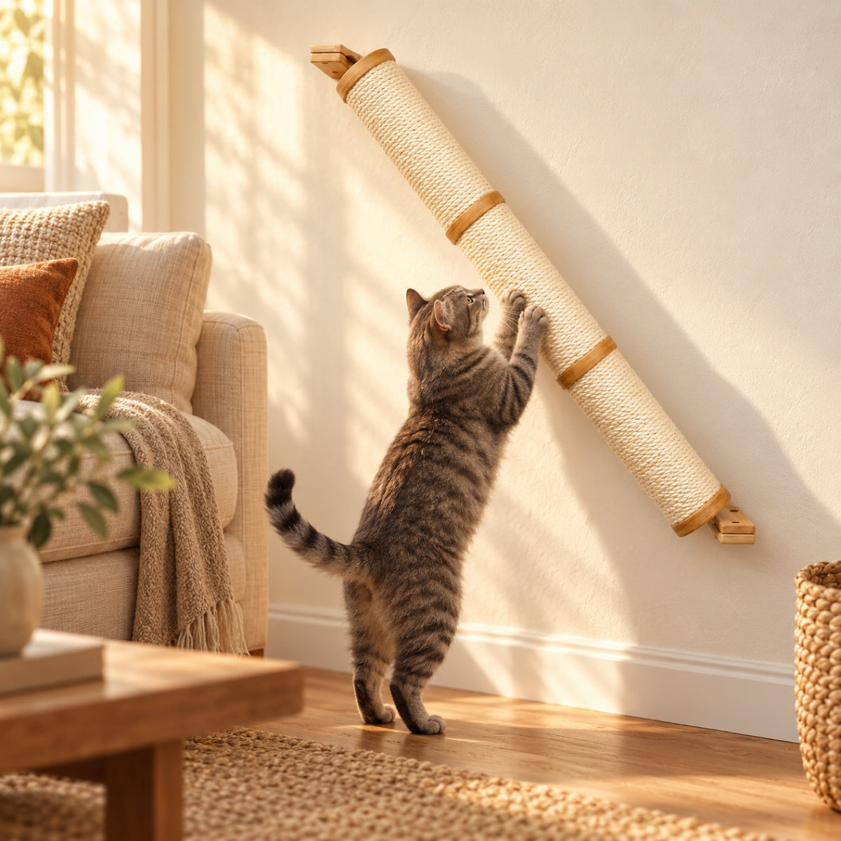 Slanted Cat Scratcher for Wall