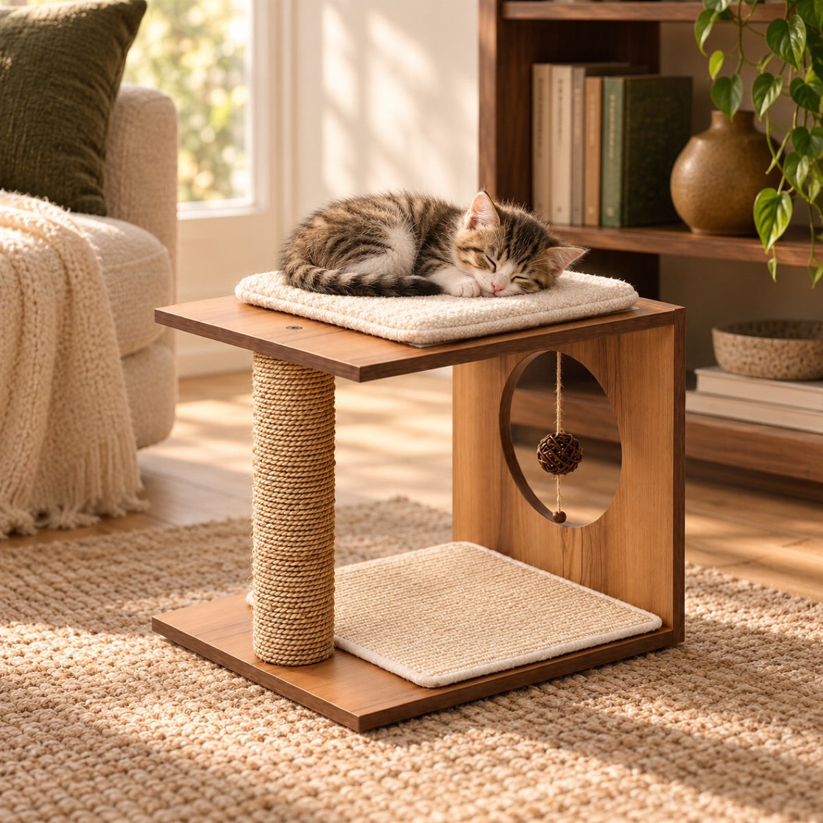 Vesper Stool — 2-Level Cat Lounger & Scratcher