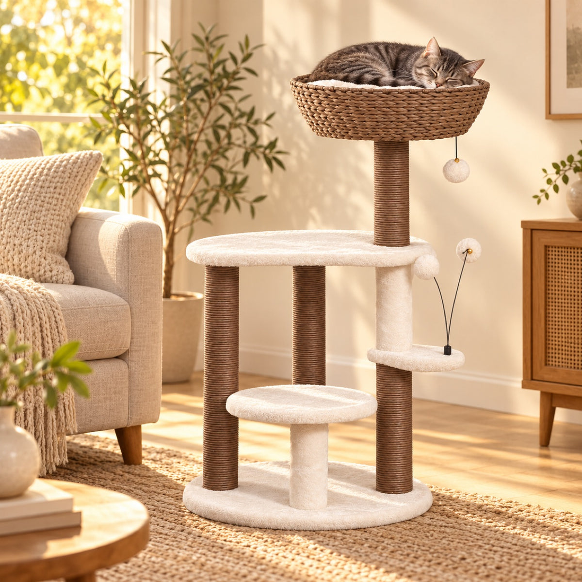 Quartz Handwoven Cat Tree