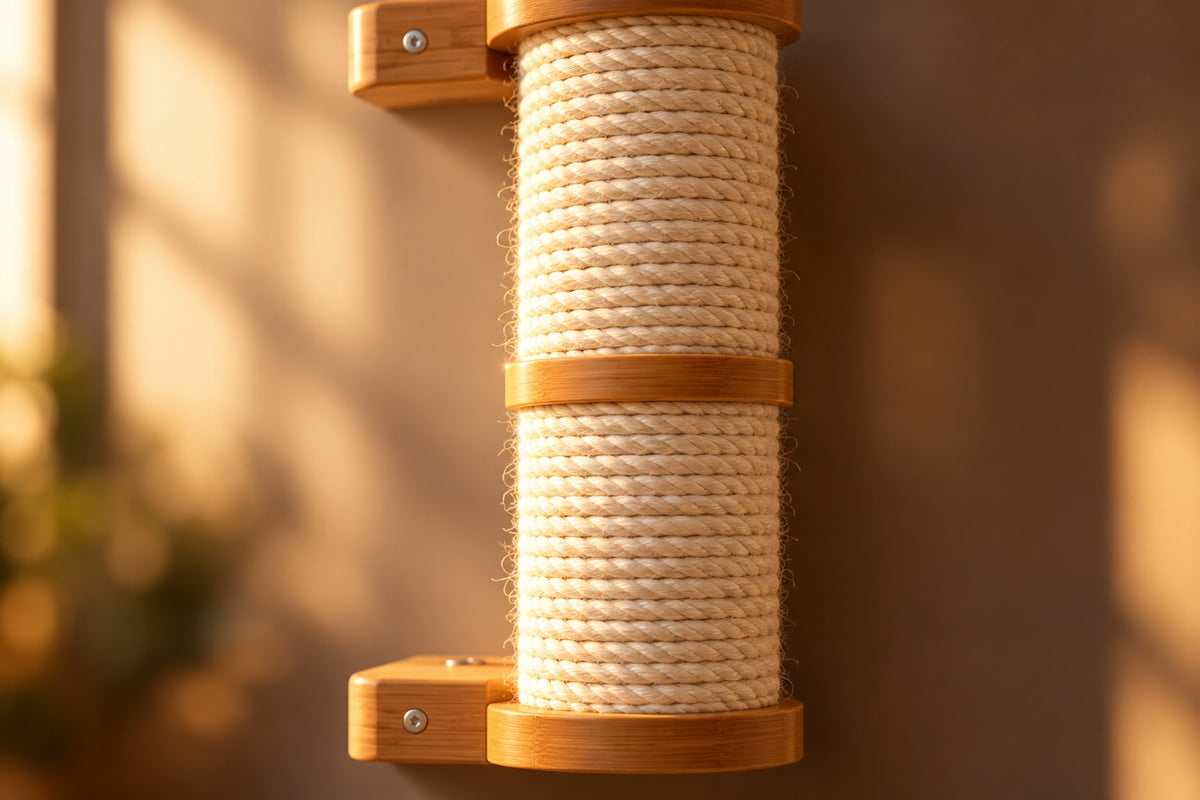 Wall-Mounted Cat Climbing Pole, 2-Tier